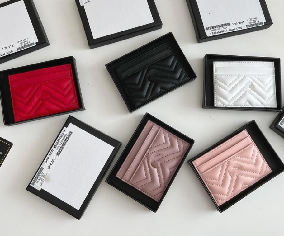 

7A famous cardholder women G card holders designer leather canvas luxury printing retro wallet Mini Bank Card bag Card holders zero wallet wholesale, Red