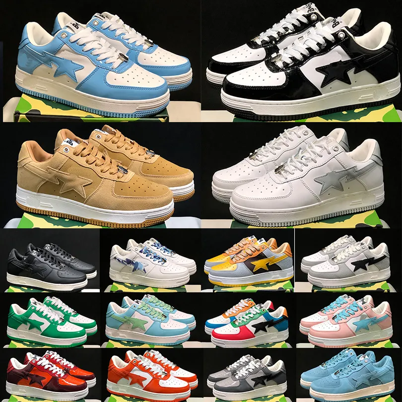 

patent Casual shoes Sk8 Men Women bapesta Shoe A Bapestas Sta Low ABC Camo Stars White Green Beige sude Red Black mens trainers Plateforme can with box