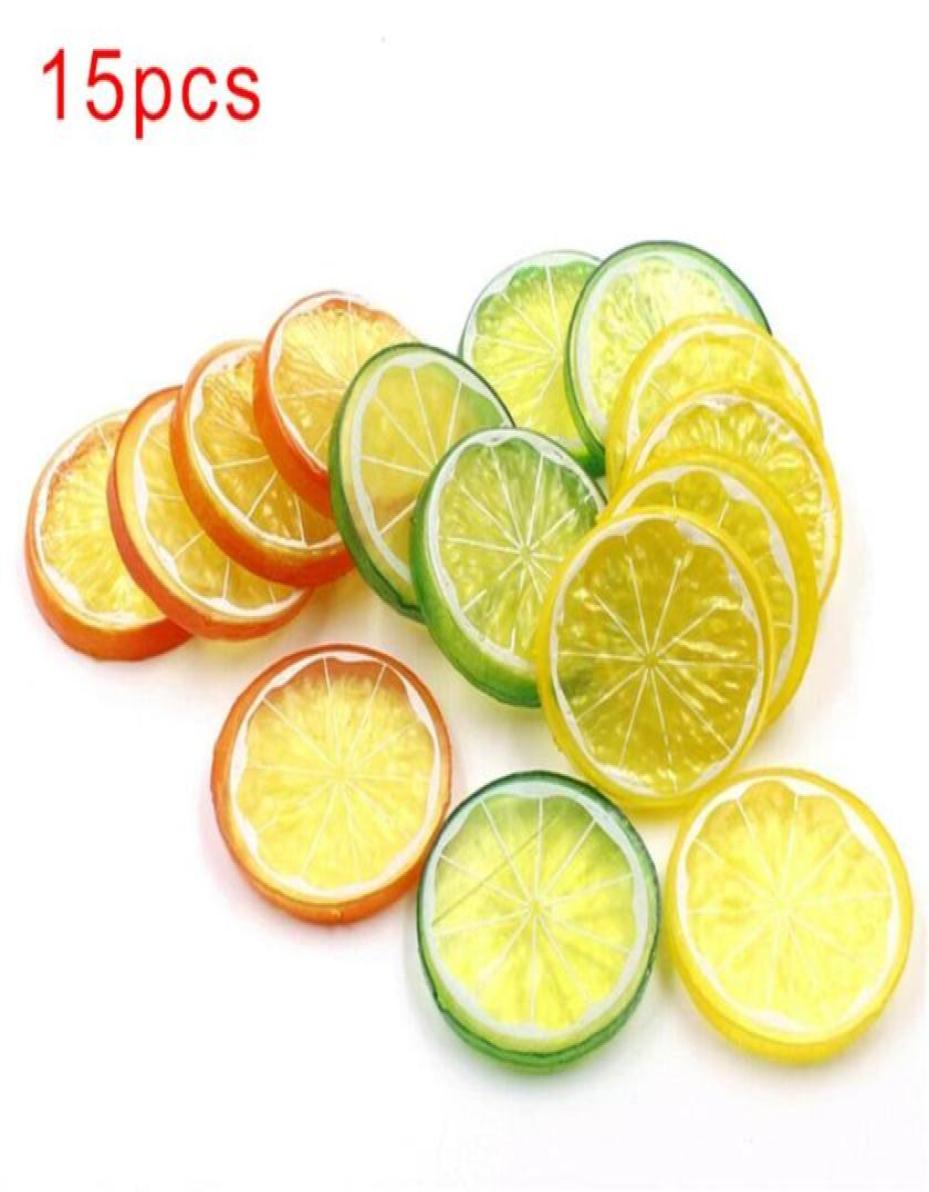 

15 Artificial Fruit Slices Fruit Slices Orange Lime Prop Lifelike Decor4600071