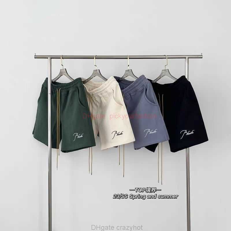 

Designer Short Fashion Casual Clothing Beach shorts Rhude Drawstring Shorts Summer Mens Womens American High Street Trendy Brand Oversized Casual Sports Capris Jo, Black