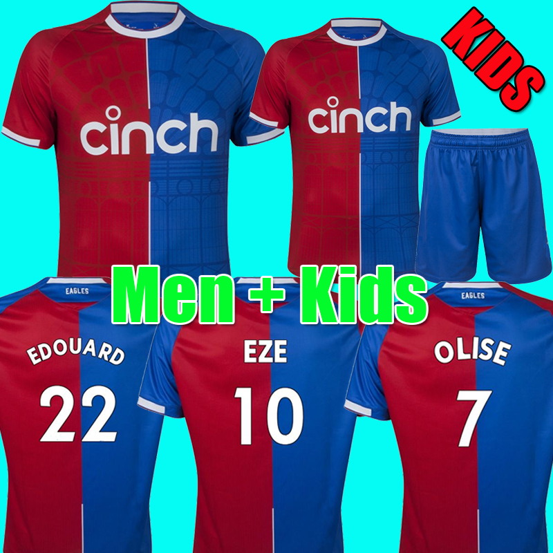 

2023 2024 OLISE Crystal Soccer Jerseys 23 24 ZAHA EZE J.AYEW Palace home Top Football shirt Kit BENTEKE SCHLUPP MATETA EDOUARD GALLAGHER jersey uniforms, Men home epl