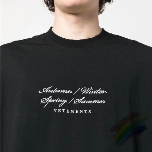 

2023ss Embroidery T-shirt Men Women 1 Quality Oversized Black T Shirt Tees