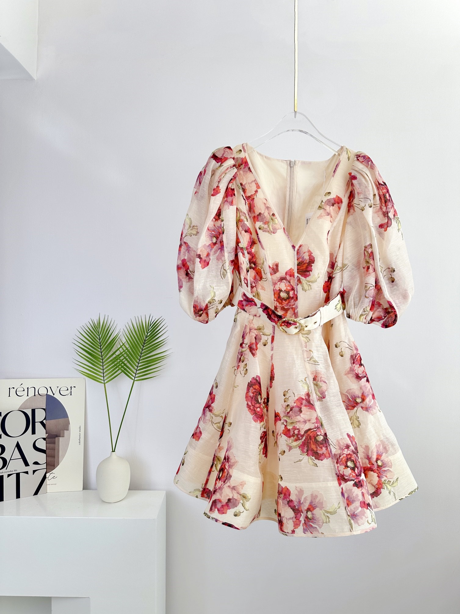 

Australian fashion brand dress series new color flower bubble sleeve Mini Dress, Multi
