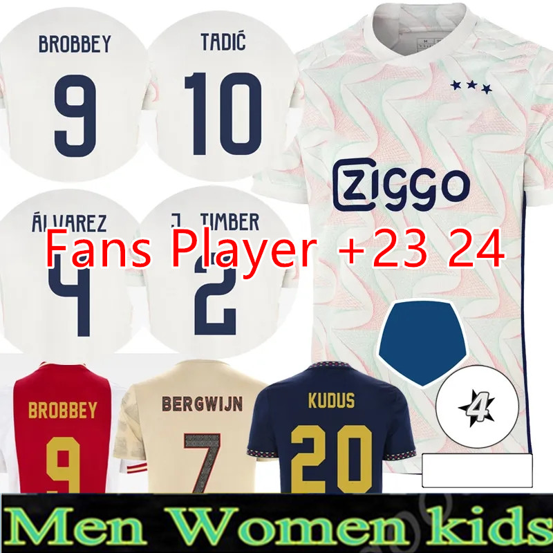 

AJaxS TADIC 23 24 Soccer Jerseys Kid Kit Home BASSEY BERGHUIS Third Black BERGWIJN CRUYFF 2023 2024 Away Retro Football Shirts Men Uniforms Special Fan Player Version, 22-23 home