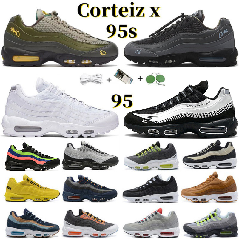 

95 95s Men Running Shoes Sneaker Corteiz x Aegean Storm Beam Sequoia Triple Black Olive Reflective White Metallic Sketch Safari Womens Mens Trainers Sports Sneakers, 16