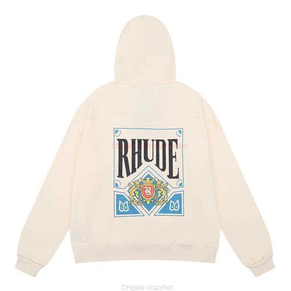 

Designer Clothing Mens Sweatshirts Hoodies Small Fashion Rhude Playing Card Printing High Quality Cotton Terry Hoodie for Men Women Fashion Streetwear Pullover 23, Shipping fee