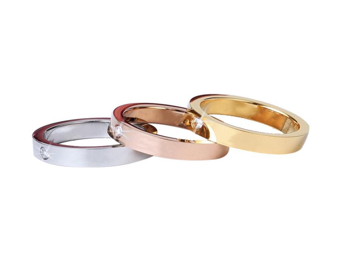 

4 mm Titanium steel love ring high quality designer rose gold couple rings fashion jewelry original packaging box1302872