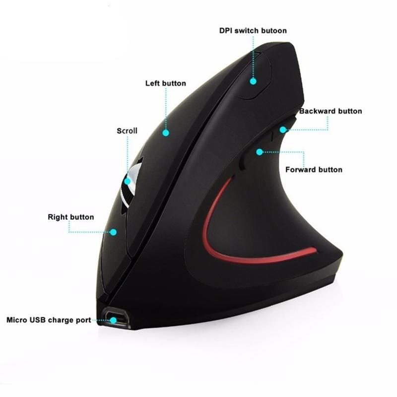 

Mice Vertical Wireless Mouse Rechargeable Mouse Ergonomic Mouse Gaming Muse 2.4G Optical Mause For PC Laptop Notebook Computer