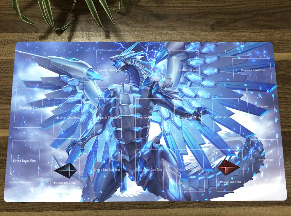 

Rests YuGiOh Blueeyes Chaos Max Dragon TCG Mat Trading Card Game Mat CCG Playmat Antislip Rubber Mouse Pad Desk Play Mat 60x35cm