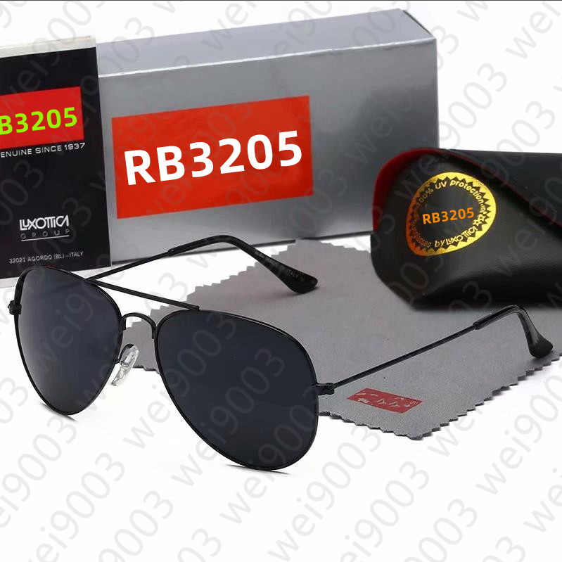 

RB3205 Designer aviator Sunglasses for Men Rale Ban glasses Woman UV400 Protection Shades Real Glass Lens Gold Metal Frame Driving Fishing Sunnies with Original Box