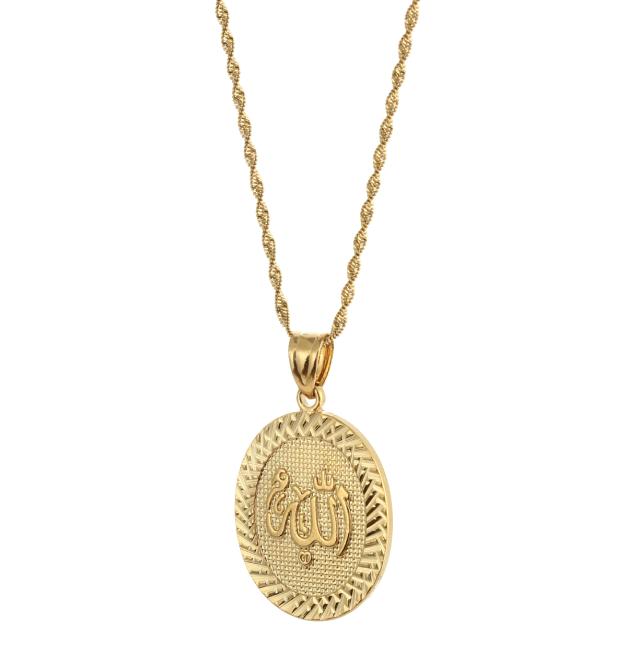 

Prophet Muhammad Allah Pendant Necklace For Women Men Gold Color Middle East Islamic Arab Ahmed Muslim Jewelry3587462
