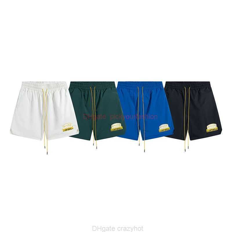 

Designer Short Fashion Casual Clothing Beach shorts Rhude 23ss Springsummer New Mens Womens Letter Embroidered Micro Label Capris Casual Loose Trendy Shorts Jogge, White