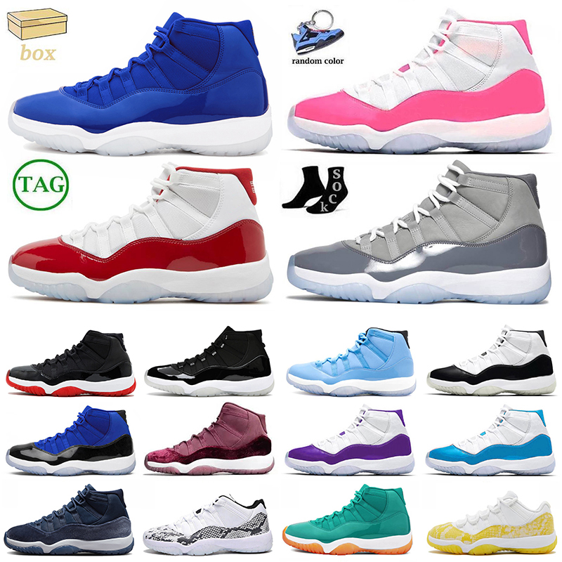 

High Quality Jumpman Cherry 11s Basketball Shoes 11 Pink Cool Grey Jorden11s DMP White Cement Bred Jubilee 25th Anniversary Concord J11s Mens Womens Sneakers, D47 low navy gum 40-47