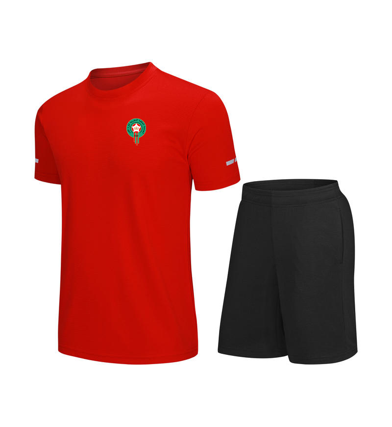 

Morocco Mens Football Training Tracksuits Jersey Fast-dry Short Sleeve Soccer Shirt Custom Logo Outdoor T Shirts, No 5