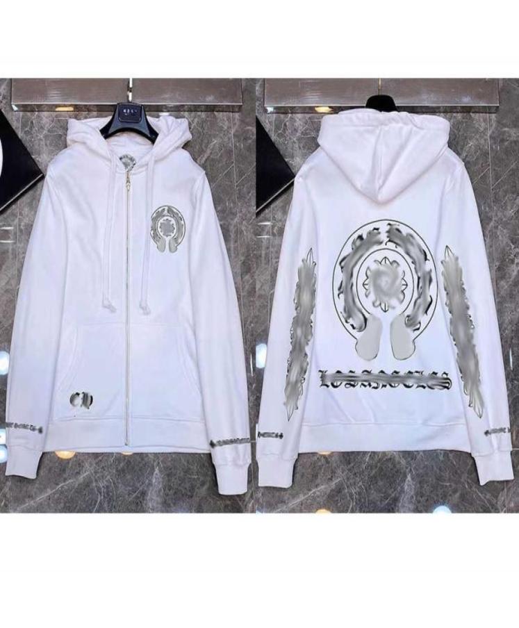 

Mens Luxury Heart Classic Jackets Sweatshirts Fashion Chromes Designer Hoodies Ch Zipper Hooded Sweater Cross Pullover Sanskrit Ho3501626, Silver