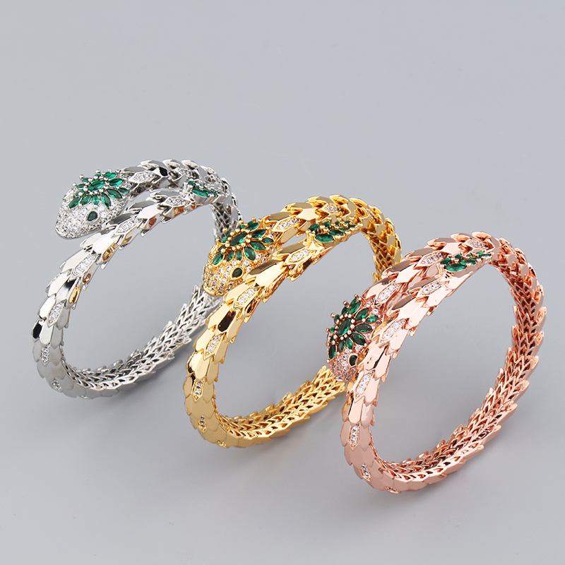 

colorful 18k gold plated snake bangle bracelets for women men charm infinity diamond tennis bracelet Luxury designer jewelry Party Wedding gifts couple girls cool