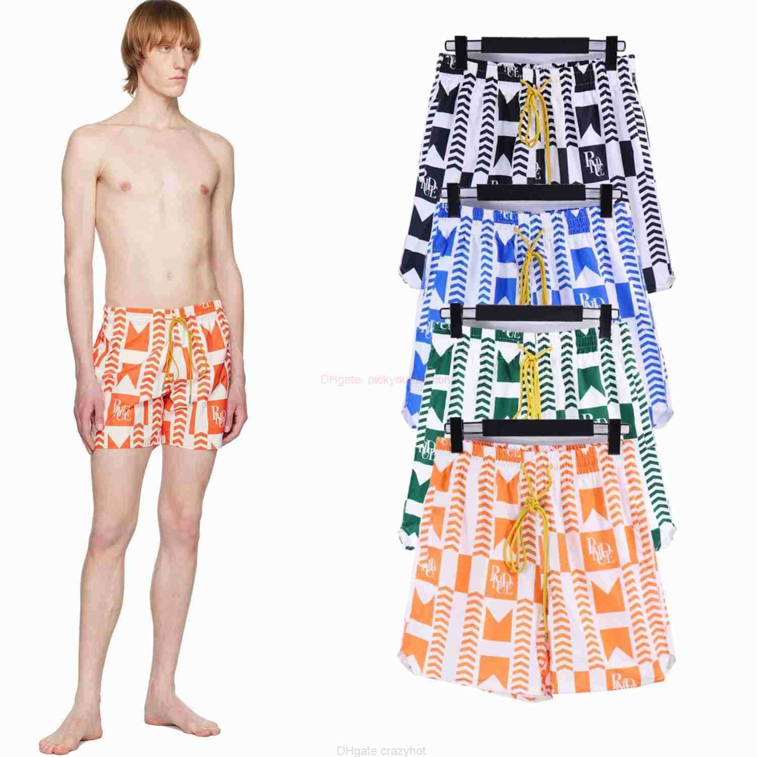 

Designer Fashion Clothing Casual Shirts Tracksuits Rhude 2023ss Springsummer New High Street Fashion Personalized Print Mens Loose Relaxed Sports Shorts Set Beac, Shipping fee