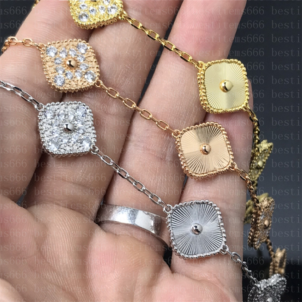 

Fashion Classic 4/Four Leaf Clover Charm Bracelets Bangle Chain 18K Gold Agate Shell Mother-of-Pearl For Women&Girl Wedding Mother' Day Jewelry Women 001