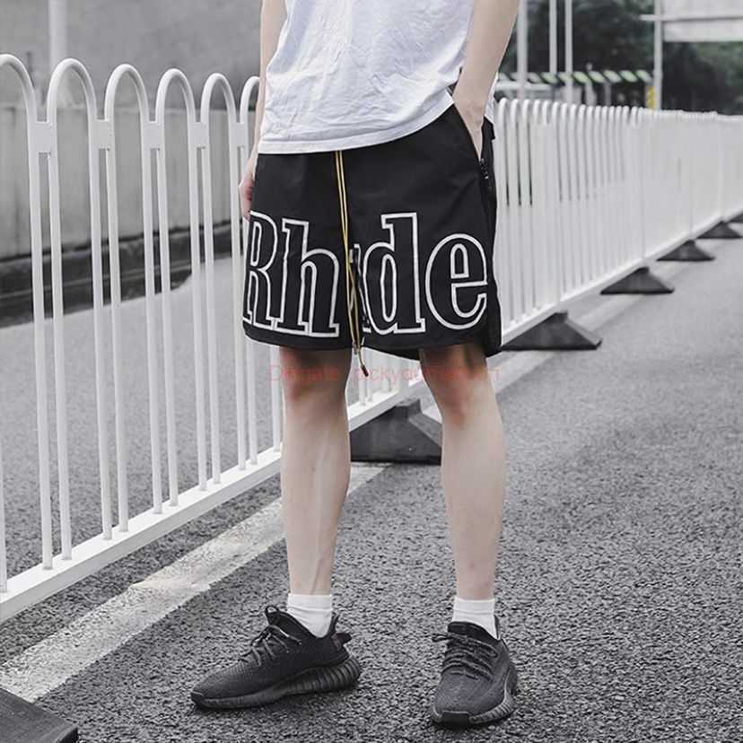 

Designer Short Fashion Casual Clothing Beach shorts Rhude American High Street 3m Letter Loose Sport Leisure Beach Nylon Reflective Drawstring Shorts Fashion Labe, Sapphire blue