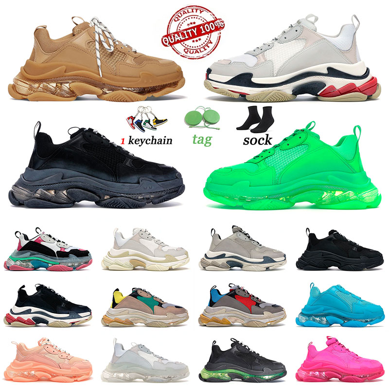 

Designer triple S Shoes Mens Womens Plate-forme Oversized Athletic Shoe Luxury Trainers Fashion Sneakers Outdoor scarpe balencaigas balenciagas balenciaga 35-45, B20 36-40 clear sole white green pink