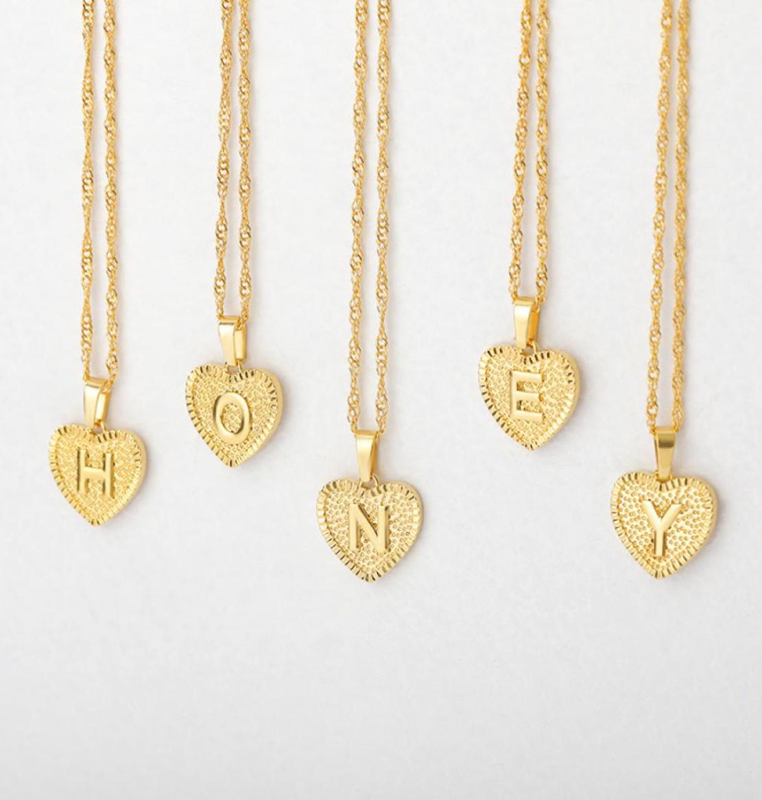 

Fashion Gold Plated Heart Alphabet Initial Necklace For Women Letter Necklace Jewelry51228162394605