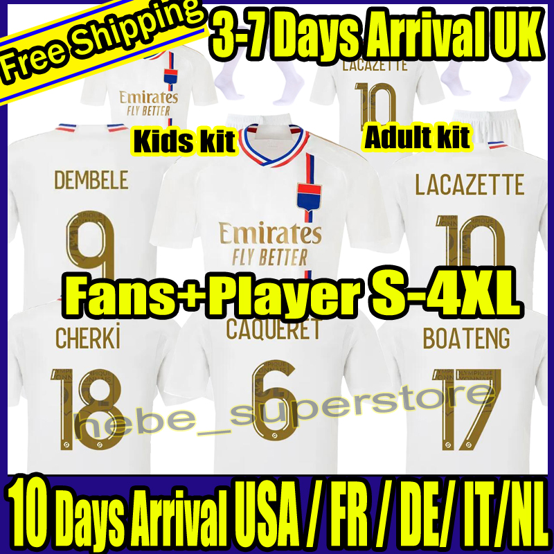 

S-4XL 23/24 Maillot Lyon LACAZETTE soccer jerseys 2023 Home TOKO EKAMBI L.PAQUETA KADEWERE DEMBELE AOUAR shirts Away BOATENG CHERKI football uniforms Adult/Kids set, 23-24 home