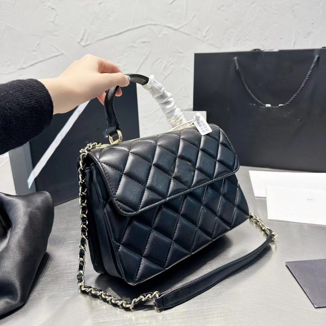 

Designer Channel Bag Women's Genuine Leather Handbag Shoulder Women Bags Woman Bag Diamond Lattice Handbags, Silver 1