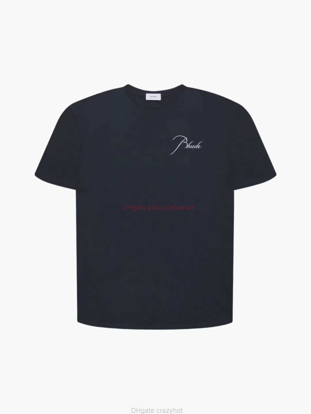 

Designer Fashion Clothing Tees Tshirt Ru243 Rhude lets Rage Rh Autograph Letter Embroidery Printed Short Sleeve Tshirt Cotton Streetwear Tops Casual Sportswear Ro, Black