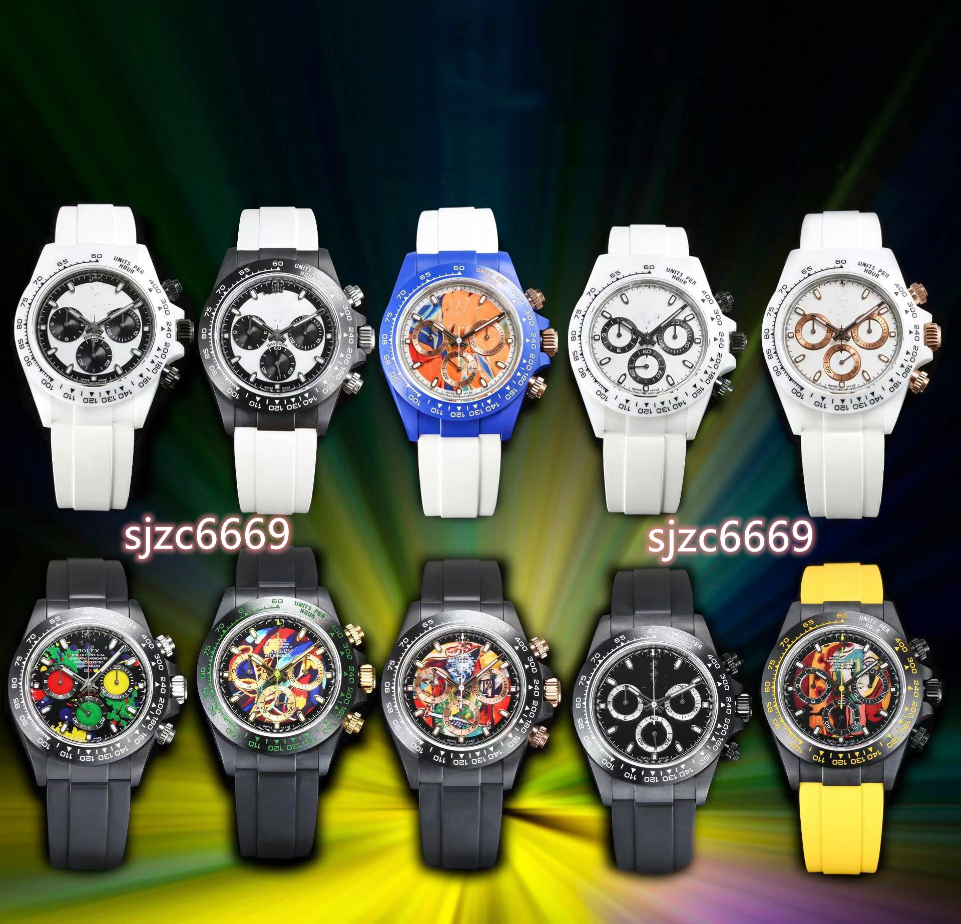 

TW Art Ceramic Watch diameter 40mm thick 13.5mm with 7750 movement timing function sapphire mirror natural rubber strap, As shown