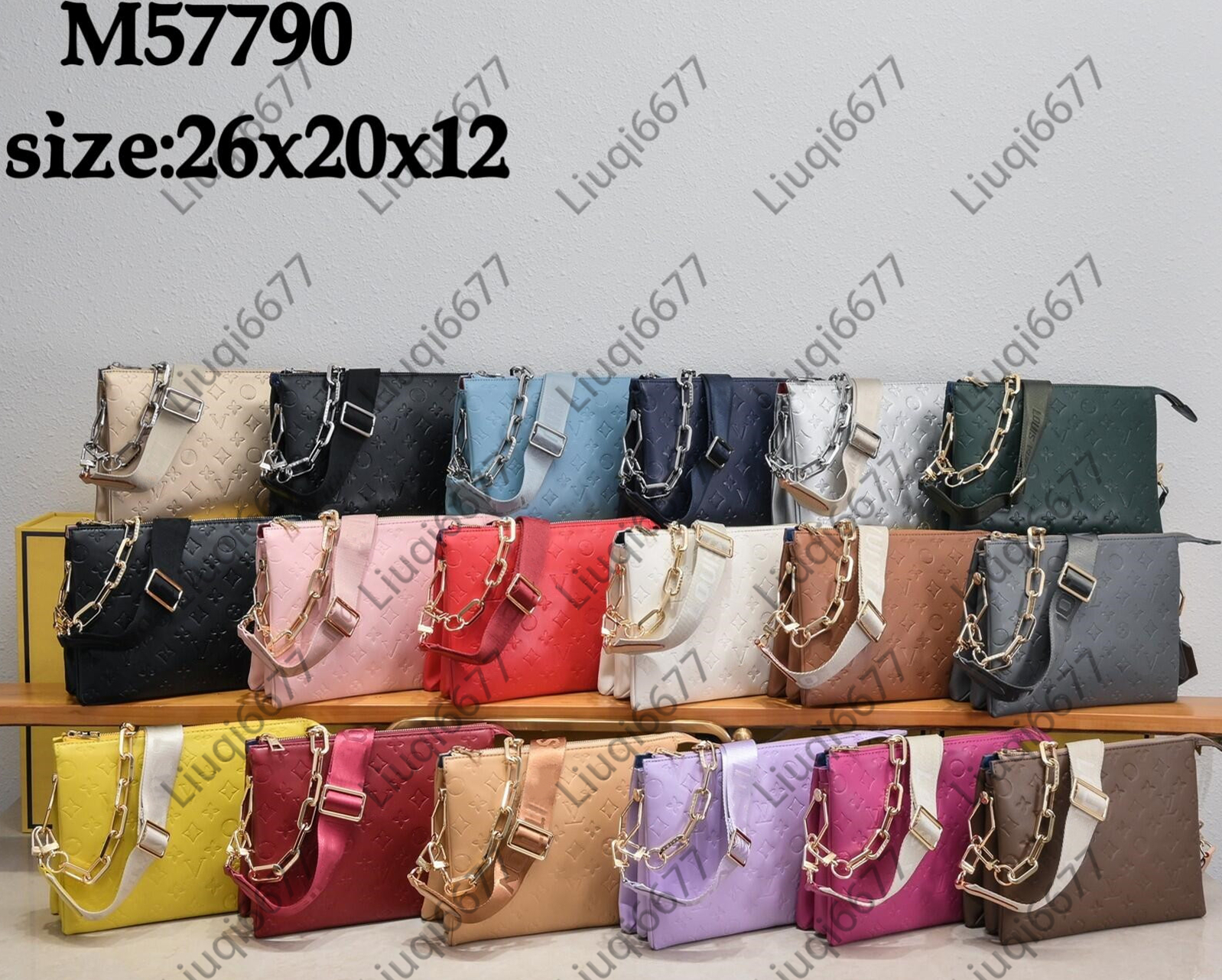 

10A Top Designer bag Womens Coussin PM Handbags Shoulder Bags Crossbody Bag Chain tote bag Genuine Leather embossing Handbag Purse pouch Wide Removable straps 26cm, #7