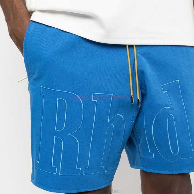 

Designer Short Fashion Casual Clothing Beach shorts Rhude Summer Loose Straight American Casual Street Fashion Brand Sports Beach Pants Breathable Embroidery Spl, Khaki pocket zipper k8005