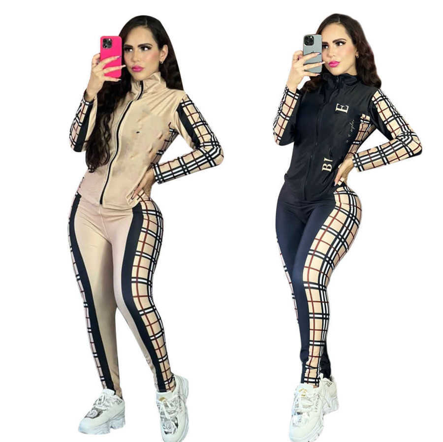 

Women Designers tracksuits Clothes 2023 Spring and summer New brand Sports Fashion Digital Printing Two Piece Set, Black