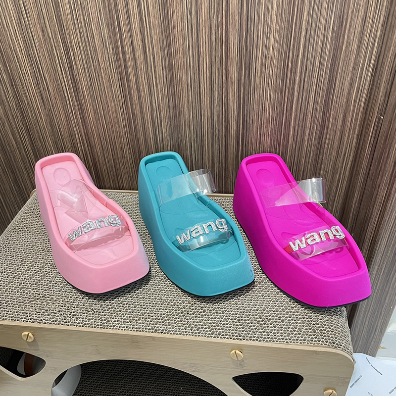

Alexander Slippers Women Designer Taji Platform Slide Sandals PVC Crystal embellished wedge Slides Womens Luxury Slipper Lady Summer Outdoor Indoor Beach sandal