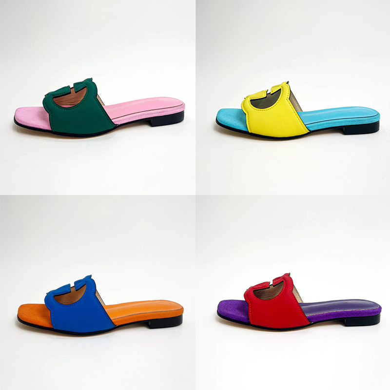 

New summer house slippers for women indoor and outdoor designer flip flops Leather slides flats foam sandals style Size 12, 18