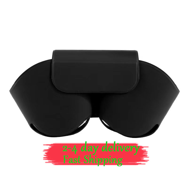 

For Airpods Max Air pods Maxs Pro 2 bluetooth earphones Cushions Accessories Solid Silicone High Custom Waterproof Protective plastic Headphone Travel Case, Black top quality