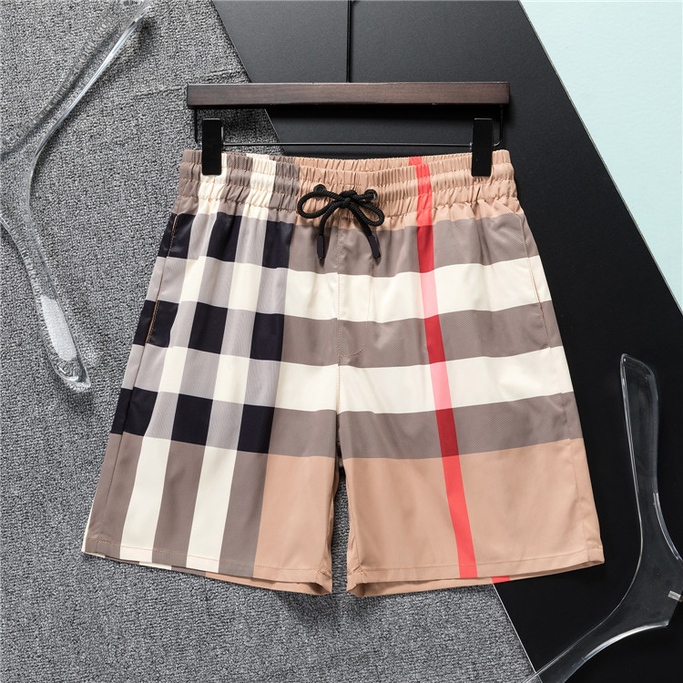 mens shorts for men swim short designer shorts luxury new quick-drying beach pants short summer shorts Casual contrast color tooling plaid cotton-image-870960466
