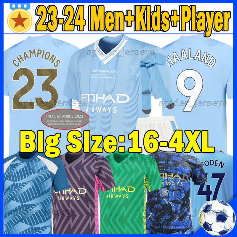

XXXL 4XL 9#HAALAND 23 24 Soccer Jerseys DE BRUYNE 2023 2024 FODEN GREALISH MAHREZ cities football Shirts BERNARDO JOAO CANCELO Fans Player version Kids kits socks sets, 23-24 pre-match shirt