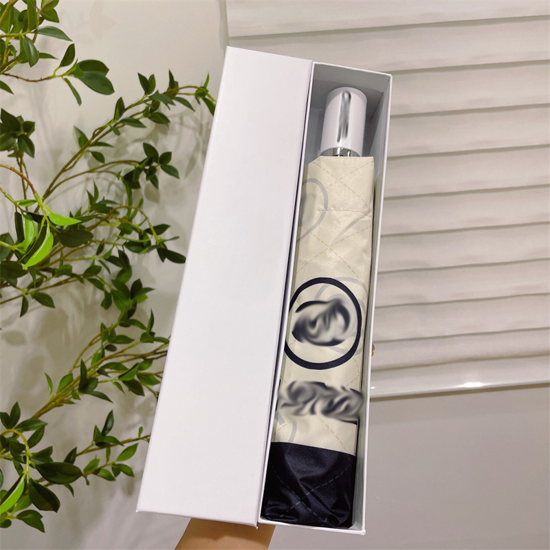 

Luxury Designer Umbrellas Classic black and white patchwork printing automatic sunshade umbrella folding umbrella