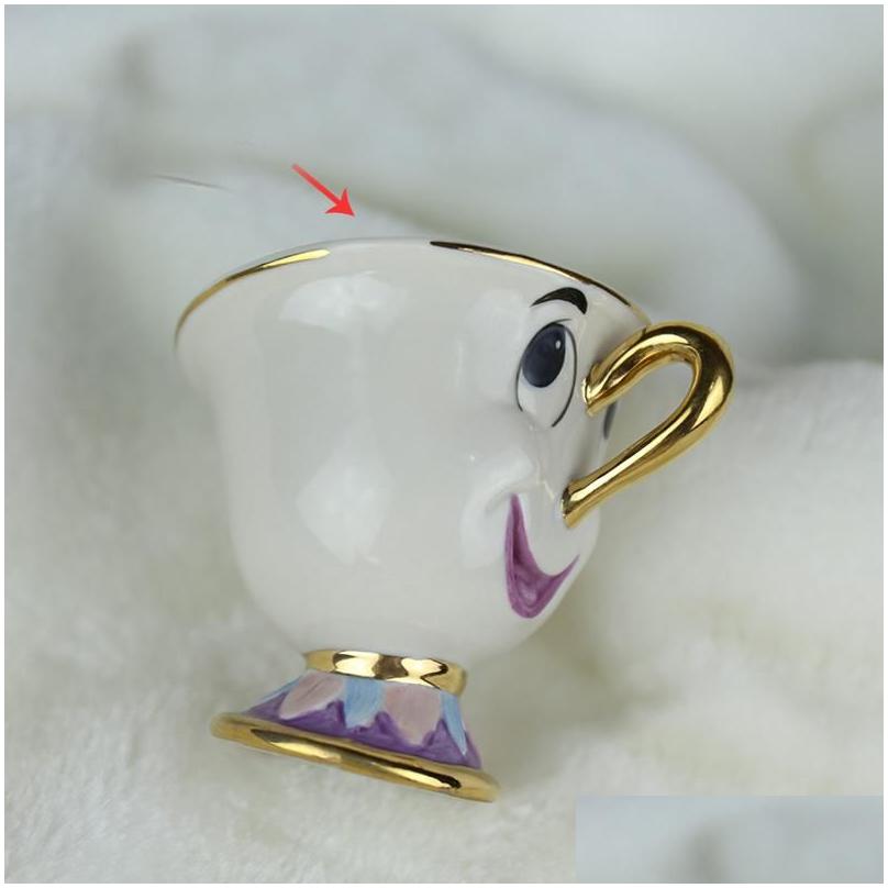 cartoon beauty beast teapot mug mrs potts chip tea pot cup one set nice christmas gift 208l