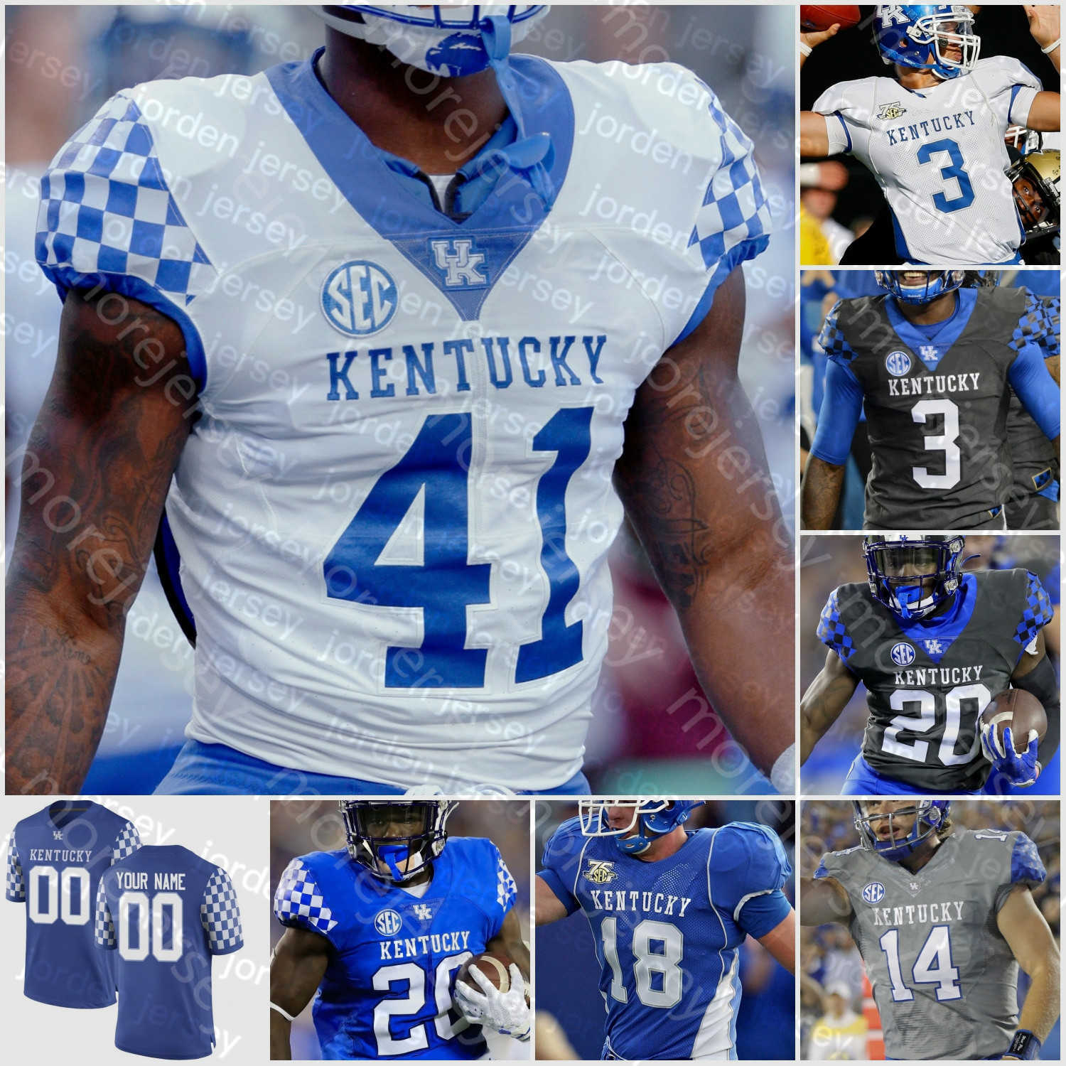 

Football Jerseys Custom 2023 Kentucky Wildcats Football Jersey NCAA College Lynn Bowden Benjamin Snell Josh Allen Akeem Hayes Kavosiey Smoke Couch Cobb Rose, White i