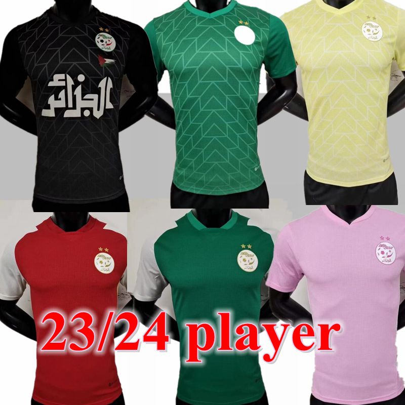 

23 24 Algeria Fans Player Version MAHREZ soccer jerseys Fans maillot algerie 2023 2024 ATAL FEGHOULI SLIMANI BRAHIMI Home away BENNACER kids Football kit, Orange