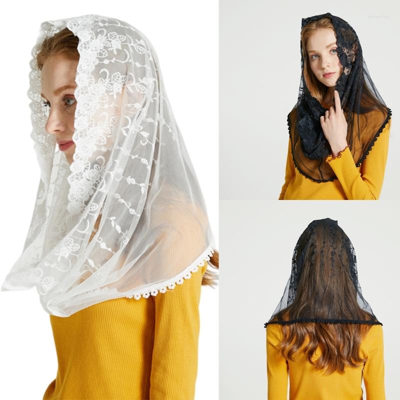 

Scarves Mass Veil Headcovering Latin Mantilla Catholic Lace Head Cover Women Chapel