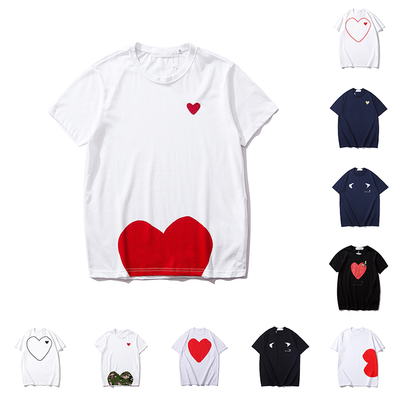 

Designer Mens TShirt Designer Red Heart Shirt Commes Casual Women Shirts Des Badge Garcons High Quanlity TShirts Cotton Embroidery classic 003, 006