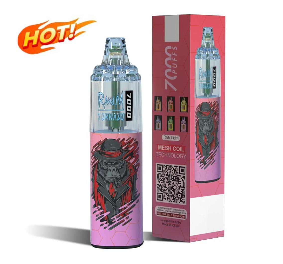 

Original RandM Tornado 7000 Puffs 0 2 3 5 nic Disposable E cigarettes Pod Device Powerful Battery 14ml Prefilled Cartridge Mes3080629