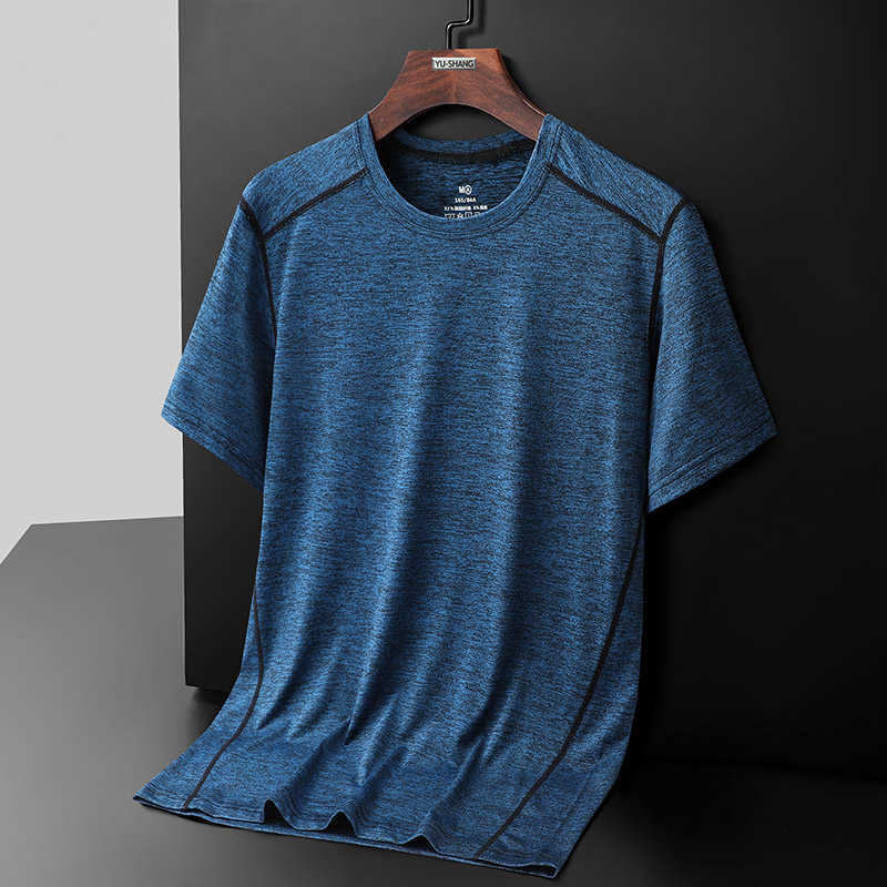 

2023 Spring And Autumn New Ice Silk Short Sleeve Men's Breathable Ice Cool T-shirt Plussense Top 156HZ9, 2682 black and white