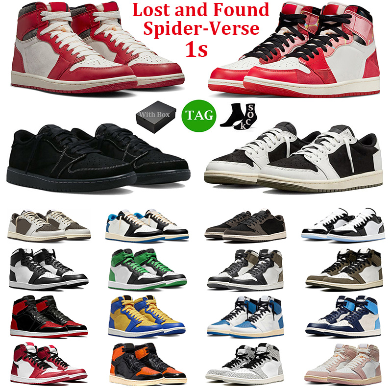 

3 days With 1 Basketball Shoes Men Women 1s Lost Found Spider Verse low Olive Black Phantom Reverse Mocha Bred Patent Lucky Green Mens Trainer Sport Sneakerswith no box, #36
