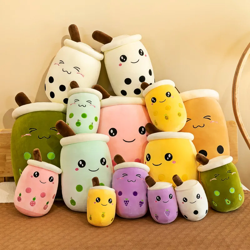 

24cm Cute Stuffed Pearl Cup Shape Toy kawaii peluch Bubble Cartoon Milk Tea Boba plushie Plush Toy