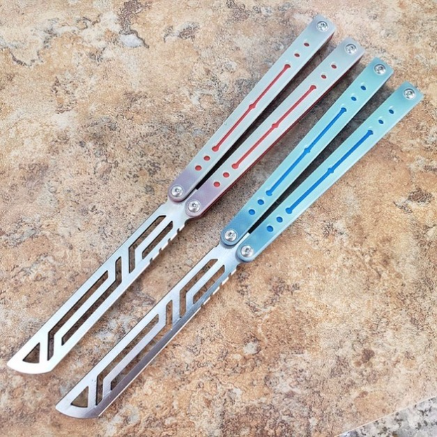 

Nautilus Butterfly training trainer knife Black Channel aluminum+G10 Handle 440 blade Bushing system tactical folding Edc knife