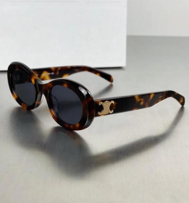 

Sunglasses 2023 Retro cat's eye sunglasses for women CE's Arc de Triomphe oval French high street WITH BOX