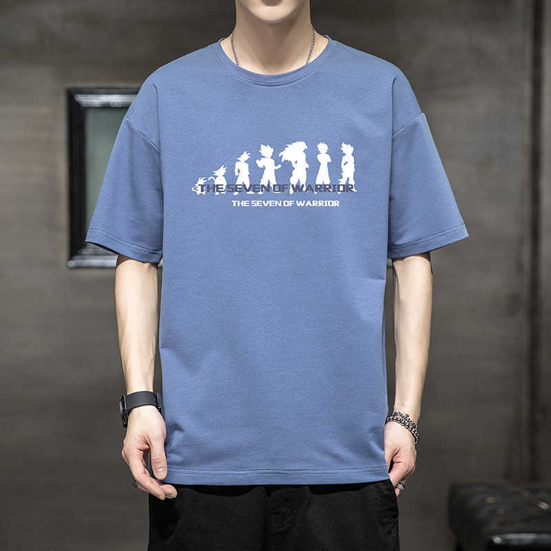 

Printed Men's T-shirt Short Sleeved Casual Summer New Cool Feeling Trend Half Sleeved Clothing Trendy Brand Bottom Shirt for Men 12GX55, Hh-3780 white